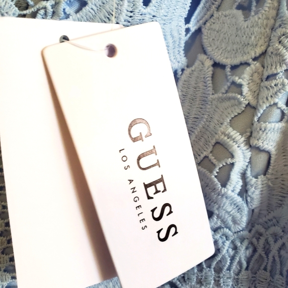 GUESS  short cocktail dress - baby blue - size L - Picture 5 of 5